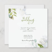 Faire-part de mariage magnétique floral à feuilles (Recto)