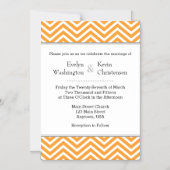 Faire-part de mariage magnétique Orange Chevron (Recto)