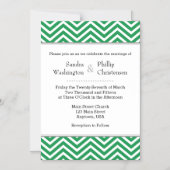 Faire-part de mariage magnétique vert Chevron (Recto)