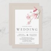Faire-part de mariage Magnolia Bloom (Devant / Derrière)