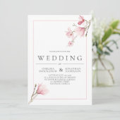 Faire-part de mariage Magnolia Bloom (Debout devant)