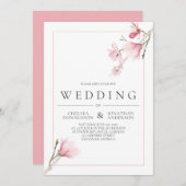 Faire-part de mariage Magnolia Bloom (Devant / Derrière)
