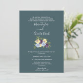 Faire-part de mariage Magnolia sarcelle (Debout devant)