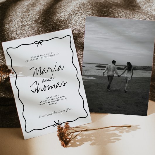 Faire-part de mariage Main moderne dessinée