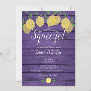 Faire-part de Mariage Main Squeeze Purple Wood Lem
