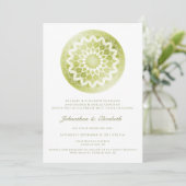 Faire-part de mariage Mandala à dentelle verte (Debout devant)
