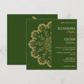 Faire-part de mariage mandala floral élégant (Devant / Derrière)