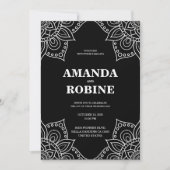 Faire-part de mariage Mandala noir et blanc (Devant)