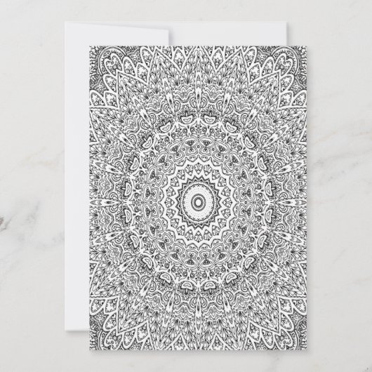 Faire-part de mariage Mandala Noir Et Blanc (Dos)