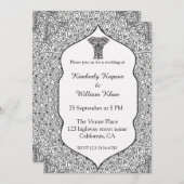 Faire-part de mariage Mandala Noir Et Blanc (Devant / Derrière)