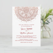 Faire-part de mariage mandala or rose (Debout devant)