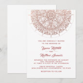 Faire-part de mariage mandala or rose (Devant / Derrière)