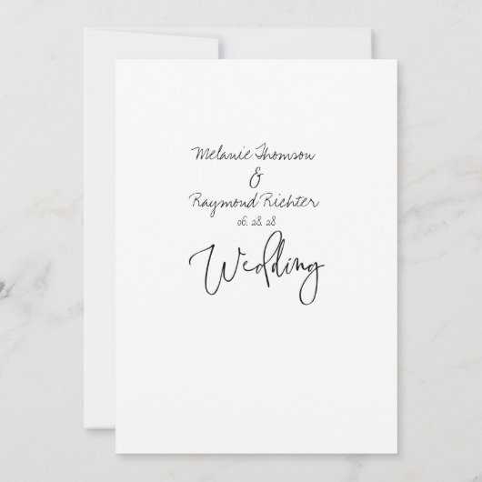 Faire-part de mariage manuscrite (Dos)