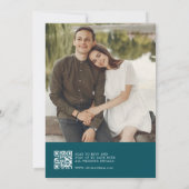 Faire-part de mariage manuscrite turquoise à deux  (Dos)