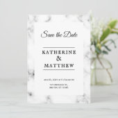 Faire-part de mariage Marbre blanc classique (Debout devant)
