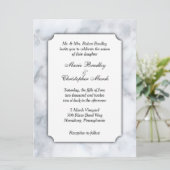 Faire-part de mariage Marbre blanc classique (Debout devant)