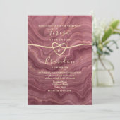 Faire-part de mariage Marbre Rose Gold (Debout devant)