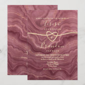 Faire-part de mariage Marbre Rose Gold (Devant / Derrière)