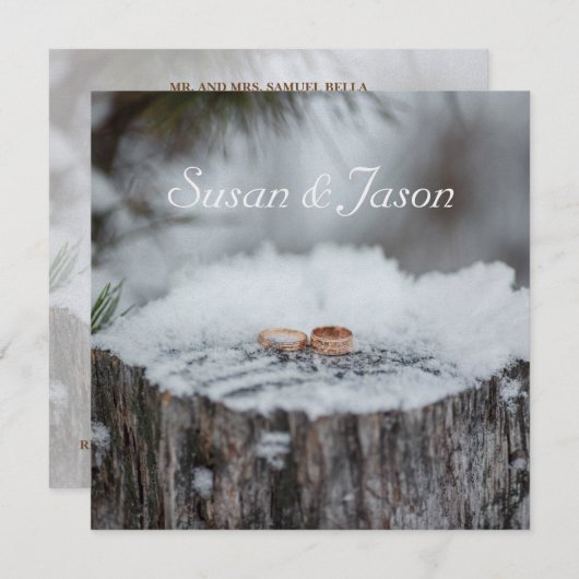 Faire-part de mariage - Mariage d'hiver (Devant / Derrière)