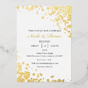 Faire-part de mariage, Mariage d'hiver Foil Invita