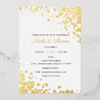 Faire-part de mariage, Mariage d'hiver Foil Invita