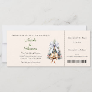 Faire-part de mariage, Mariage d'hiver, Noël