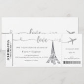 Faire-part de mariage, Mariage fixe, Amour (Devant / Derrière)