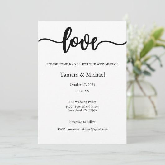 Faire-part de mariage, Mariage fixe, Amour (Debout devant)