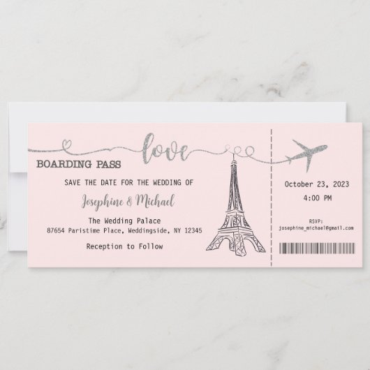 Faire-part de mariage, Mariage fixe, Amour (Devant)