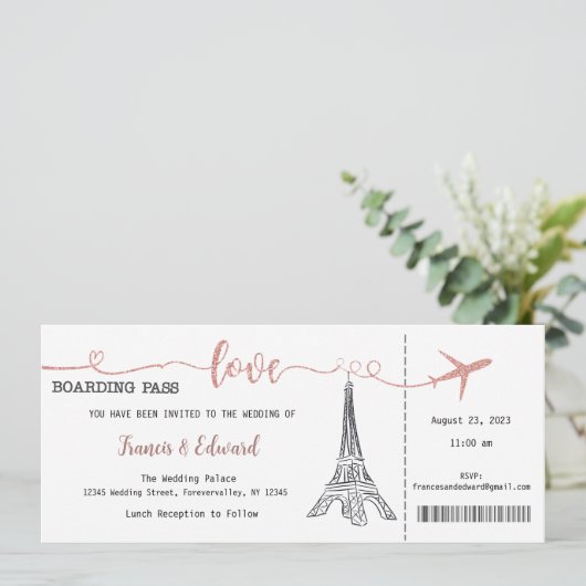 Faire-part de mariage, Mariage fixe, Amour (Debout devant)