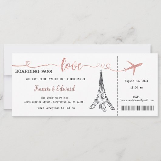 Faire-part de mariage, Mariage fixe, Amour (Devant)
