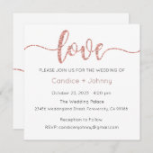 Faire-part de mariage, Mariage fixe, Amour (Devant / Derrière)