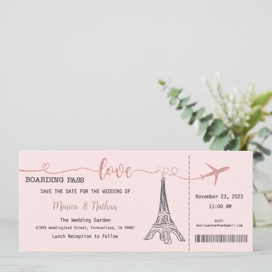 Faire-part de mariage, Mariage fixe, Amour (Debout devant)