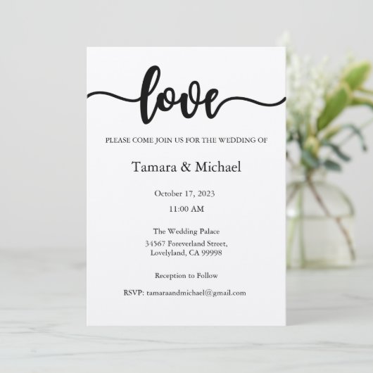 Faire-part de mariage, Mariage fixe, Amour (Debout devant)