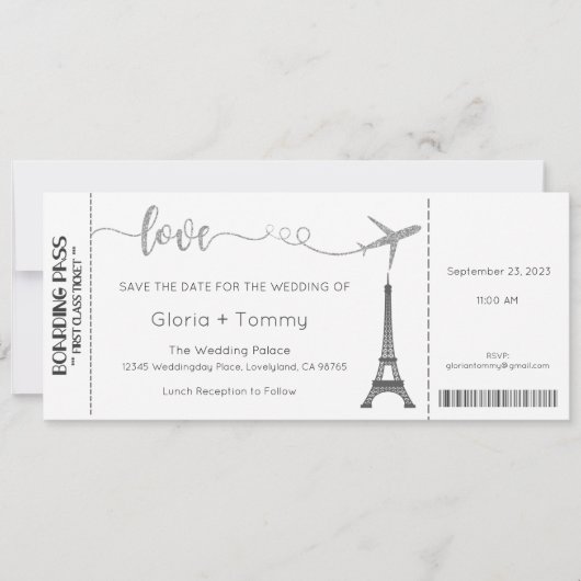 Faire-part de mariage, Mariage fixe, Amour (Devant)