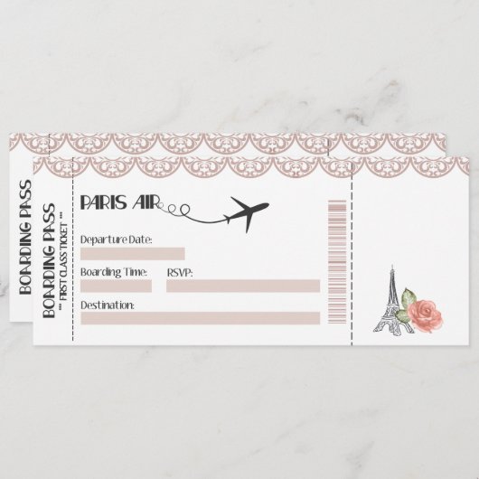 Faire-part de mariage, Mariage fixe, Amour (Devant / Derrière)