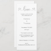 Faire-part de mariage, Mariage fixe, Coeur (Devant / Derrière)