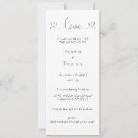Faire-part de mariage, Mariage fixe, Coeur