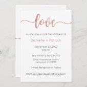 Faire-part de mariage, Mariage fixe, Coeur (Devant / Derrière)
