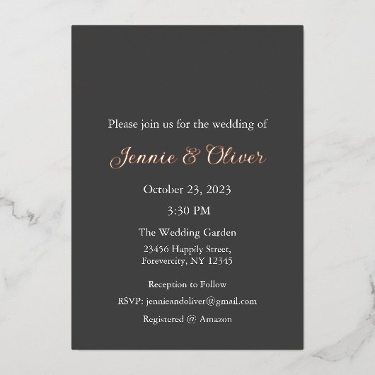 Faire-part de mariage, Mariage fixe, huile, dentel (Recto)