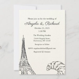 Faire-part de mariage, Mariage fixe, Paris