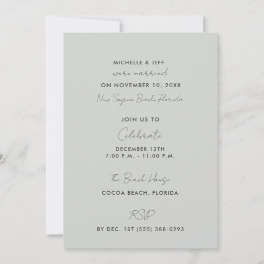 Faire-part de mariage Mariage sur la plage et Amou (Dos)