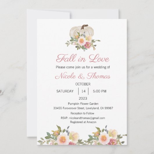 Faire-part de mariage, Mariage Tombez amoureux (Devant)