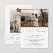 Faire-Part de Mariage Mariés à la Fugue (Devant / Derrière)