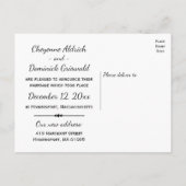 Faire-part de mariage Mariés Minimaliste Noir (Dos)