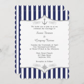 Faire-part de mariage marine bleu gris (Devant / Derrière)