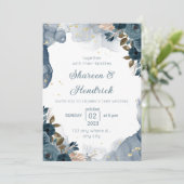 Faire-part de mariage Marine Encre d'alcool Flore (Debout devant)