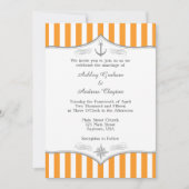 Faire-part de mariage marine gris-blanc orange (Devant)