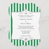 Faire-part de mariage marine gris blanc vert (Devant / Derrière)