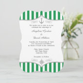 Faire-part de mariage marine gris blanc vert (Debout devant)